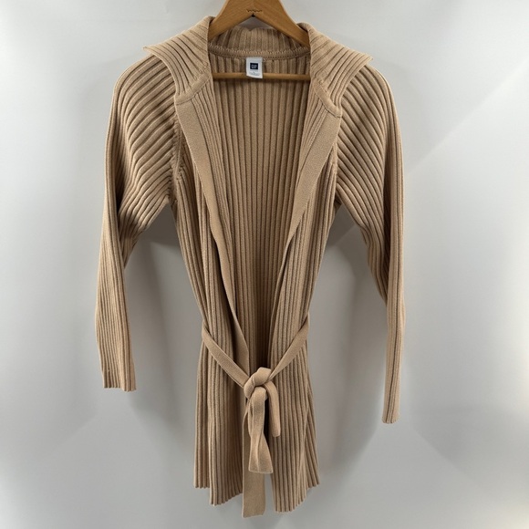 GAP Sweaters - GAP Beige 100% Cotton Front-Tie Cardigan – Size Large